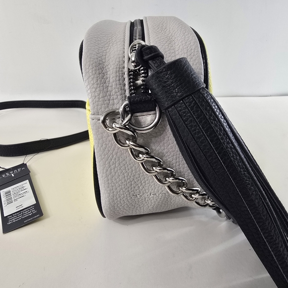 Tahari Quincy Colorblock Hobo Bag Quilt Faux Leather Recycled Tassel Hanbag NWT - Picture 7 of 14